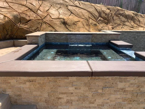 Custom Spa Stone Detail by Infinity E. Pools in Northern California