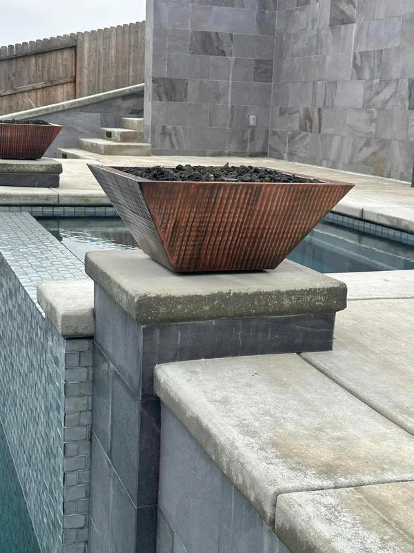 Fire Bowl Detail by Infinity E. Pools in Northern California
