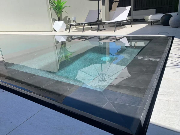 Glass Edge Modern Pool by Infinity E. Pools in Northern California