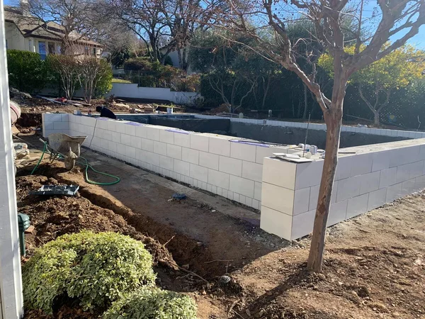Pool excavation and steel framework