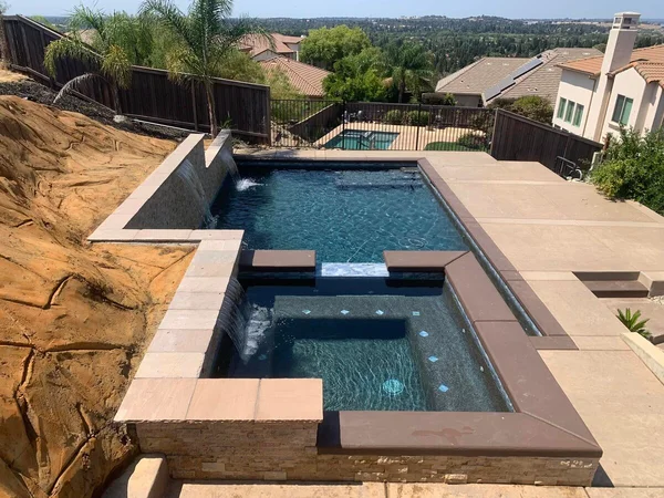 Pool & Spa Hillside Overview by Infinity E. Pools in Northern California